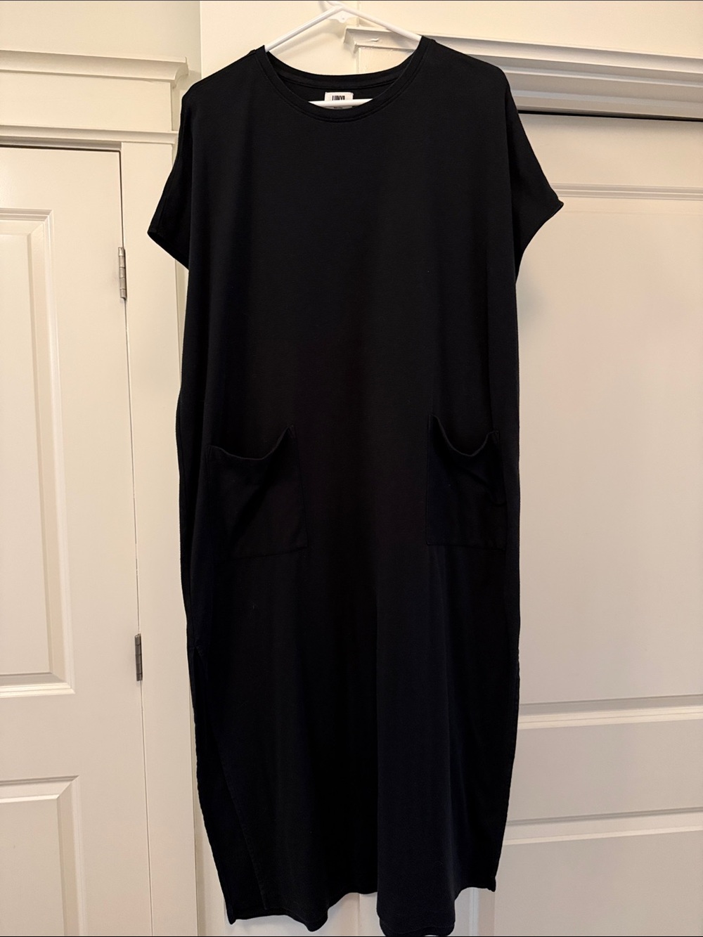 lunya Cooldown Pima Midi Dress With Front Pockets